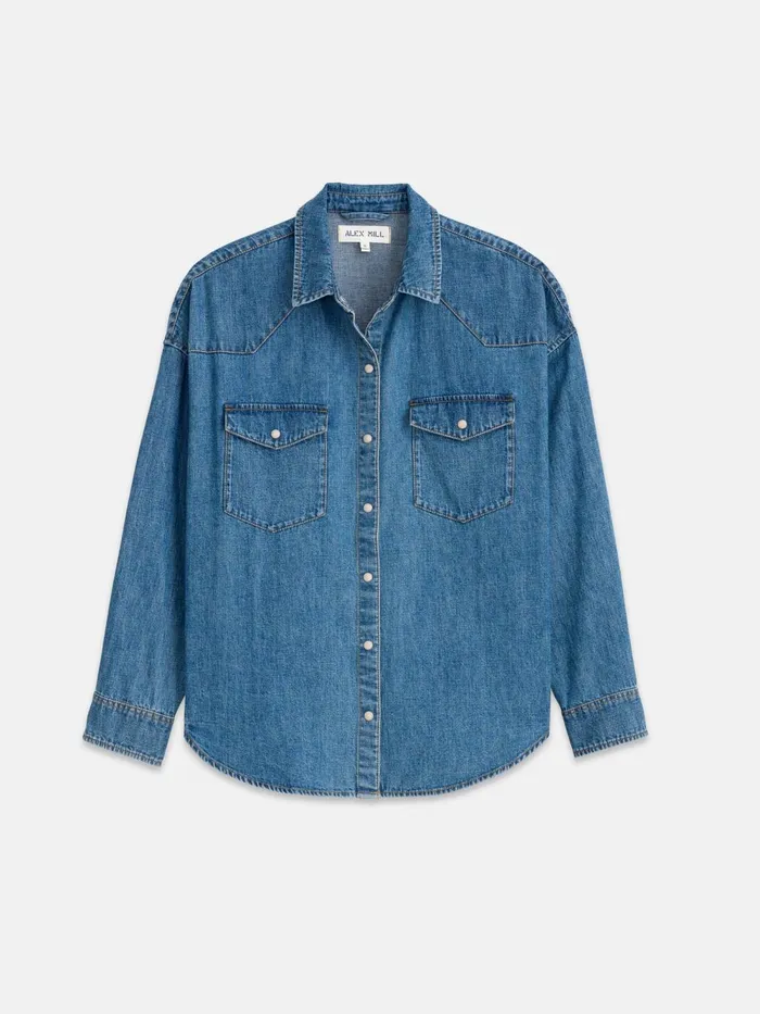 Alex Mill Denim Women Santa Fe Shirt In Denim Santa Fe Medium Wash