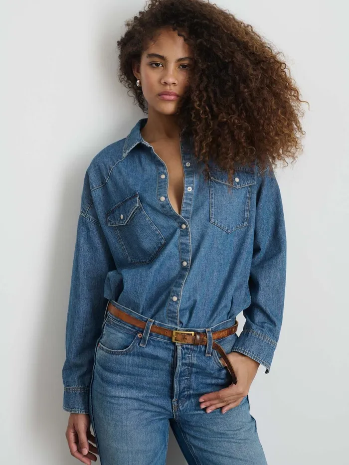 Alex Mill Denim Women Santa Fe Shirt In Denim Santa Fe Medium Wash
