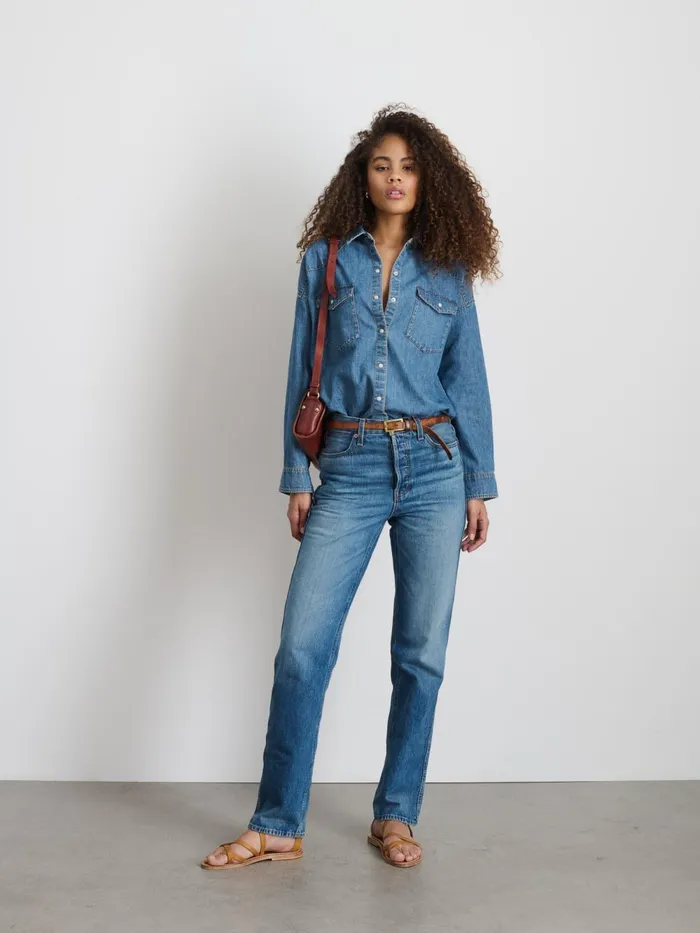 Alex Mill Denim Women Santa Fe Shirt In Denim Santa Fe Medium Wash