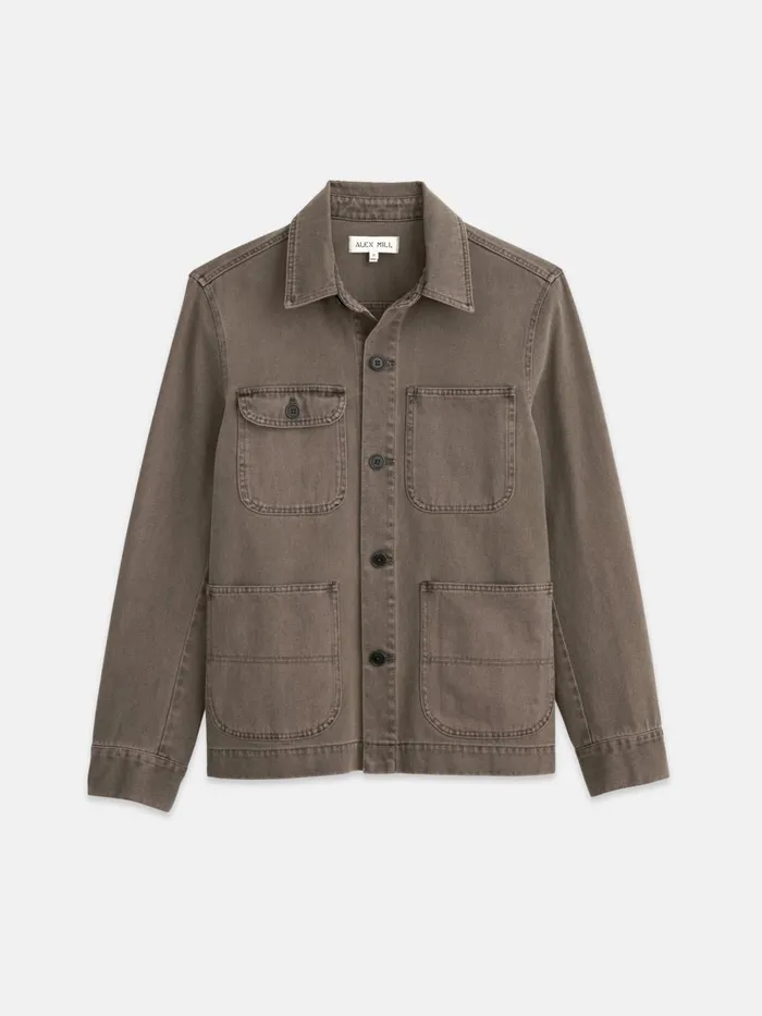 Alex Mill Jackets Coats Men Garment Dyed Work Jacket In Recycled Denim Thyme