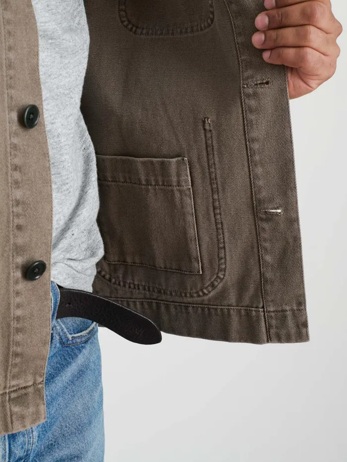 Alex Mill Jackets Coats Men Garment Dyed Work Jacket In Recycled Denim Thyme