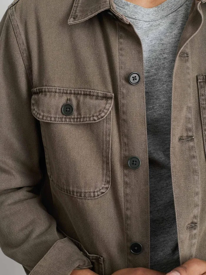 Alex Mill Jackets Coats Men Garment Dyed Work Jacket In Recycled Denim Thyme