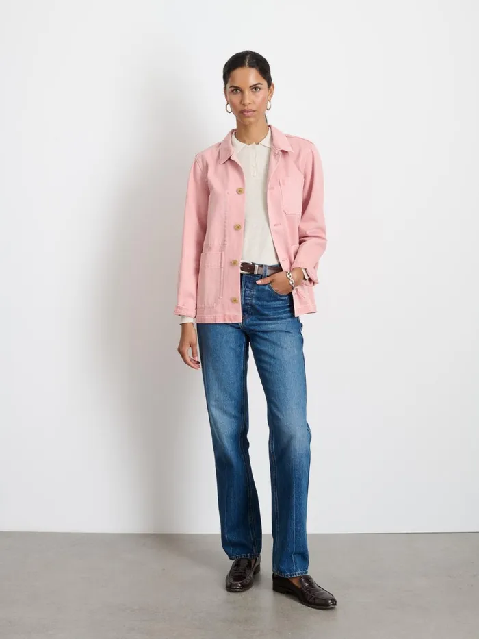 Alex Mill Jackets Outerwear Women Britt Work Jacket In Recycled Denim Blush Pink