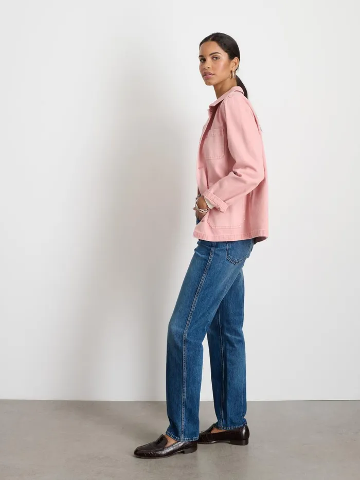 Alex Mill Jackets Outerwear Women Britt Work Jacket In Recycled Denim Blush Pink