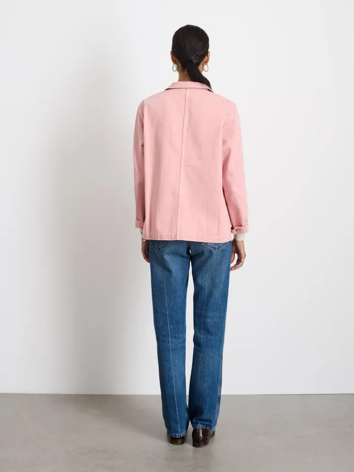 Alex Mill Jackets Outerwear Women Britt Work Jacket In Recycled Denim Blush Pink
