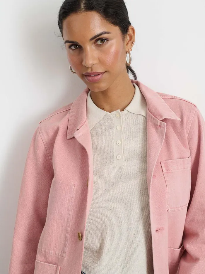 Alex Mill Jackets Outerwear Women Britt Work Jacket In Recycled Denim Blush Pink