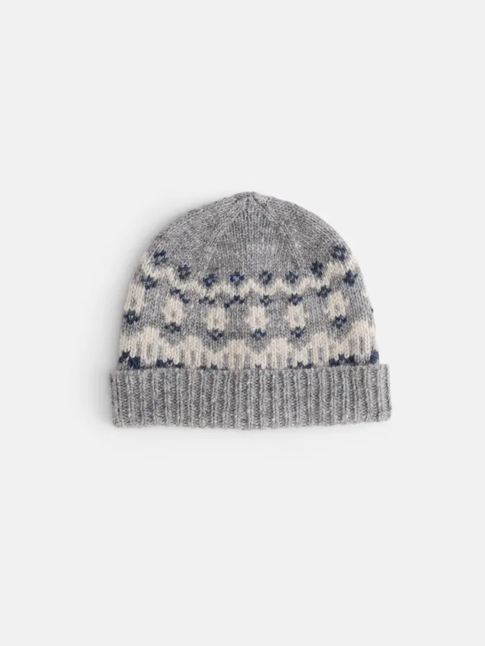 Alex Mill Men Fair Isle Beanie Grey