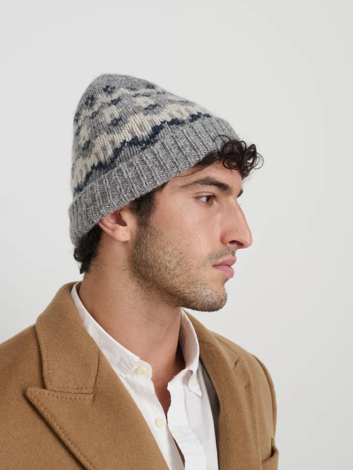 Alex Mill Men Fair Isle Beanie Grey Alex Mill Men Fair Isle Beanie Grey