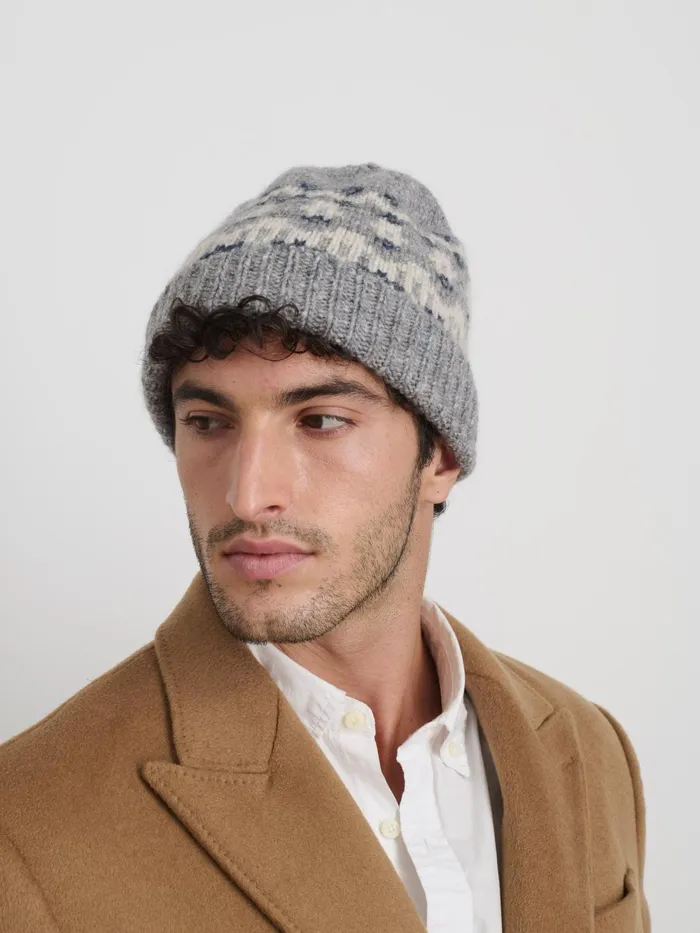 Alex Mill Men Fair Isle Beanie Grey Alex Mill Men Fair Isle Beanie Grey