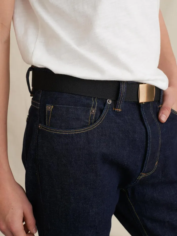 Alex Mill Men Solid Web Belt Black Alex Mill Men Solid Web Belt Black