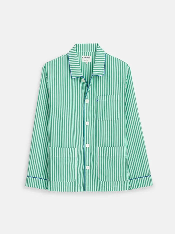 Alex Mill Pajamas Slippers Men P039jimmies Sleep Shirt In Stripe Green Stripe