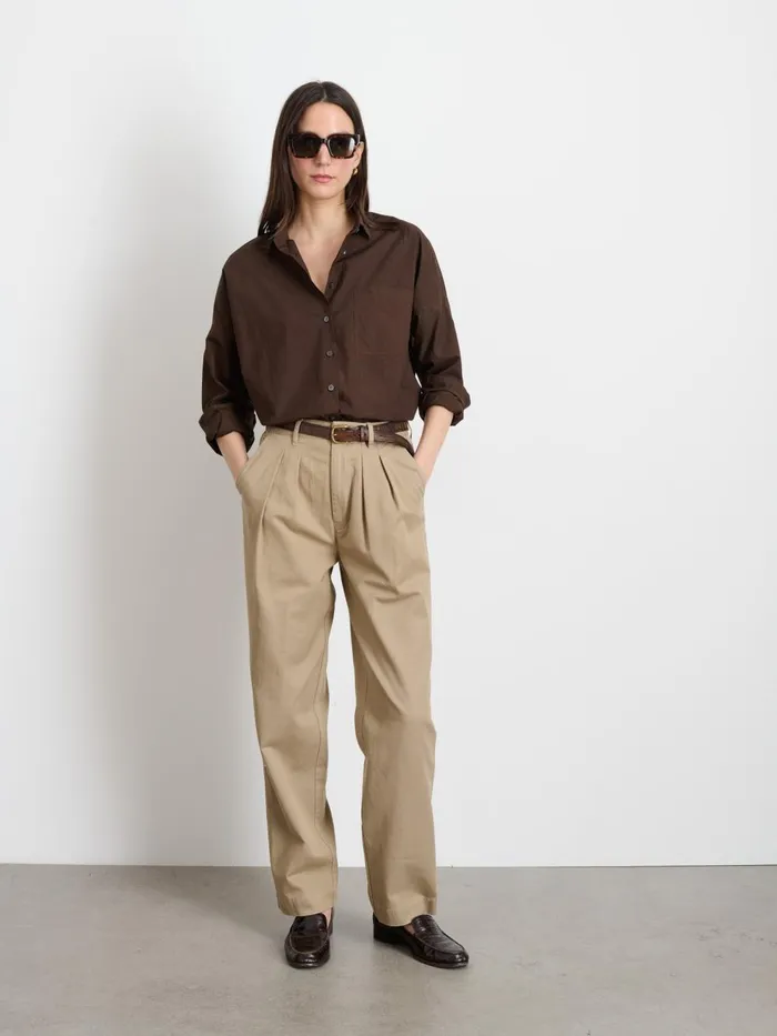 Alex Mill Pants Women Keaton Double Pleat Pant In Twill Coriander