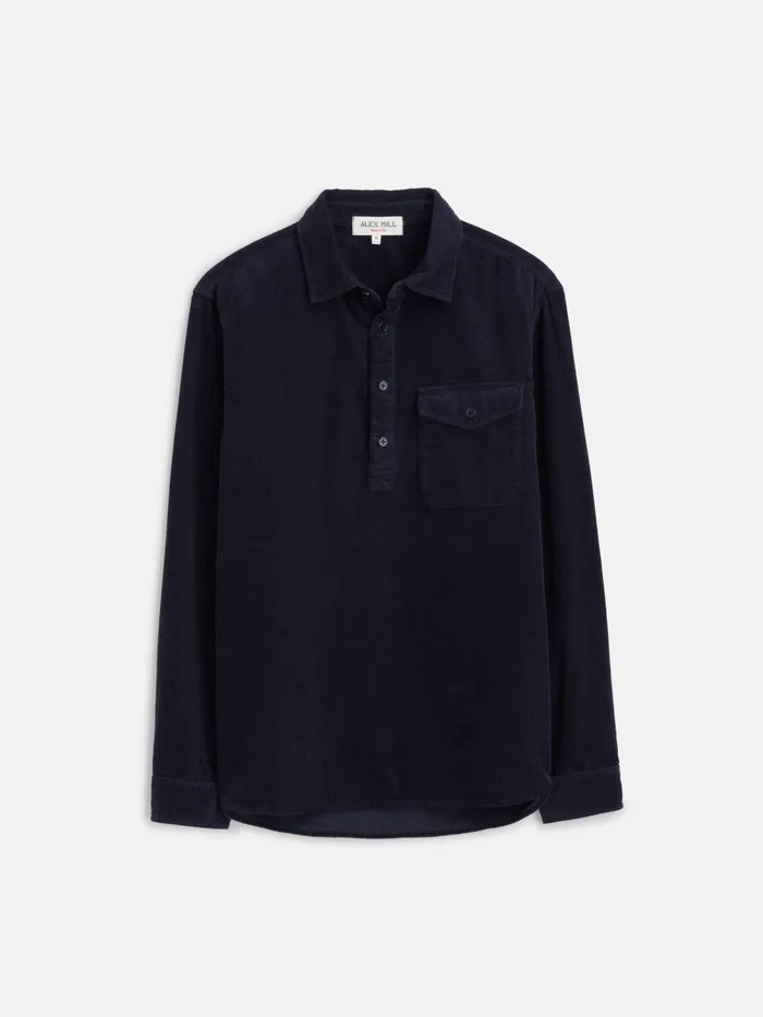 Alex Mill Shirts Men Carter Popover Shirt In Fine Wale Corduroy Navy