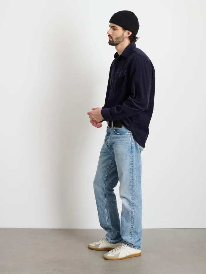 Alex Mill Shirts Men Carter Popover Shirt In Fine Wale Corduroy Navy