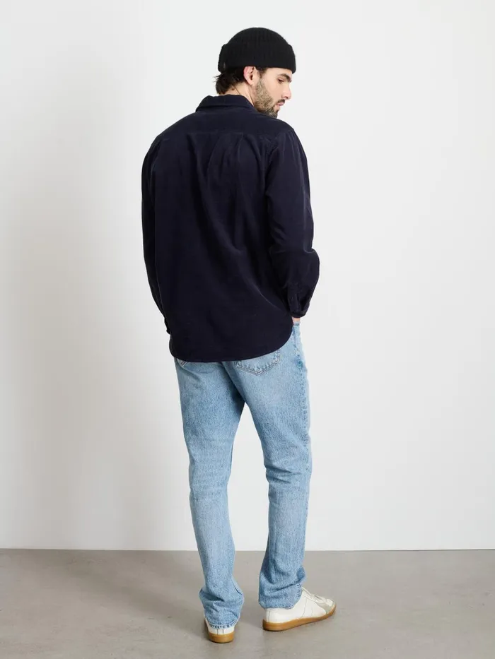 Alex Mill Shirts Men Carter Popover Shirt In Fine Wale Corduroy Navy