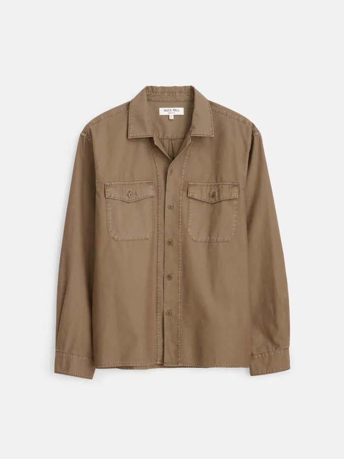 Alex Mill Shirts Men Field Shirt In Crosshatch Cotton Petrified Oak
