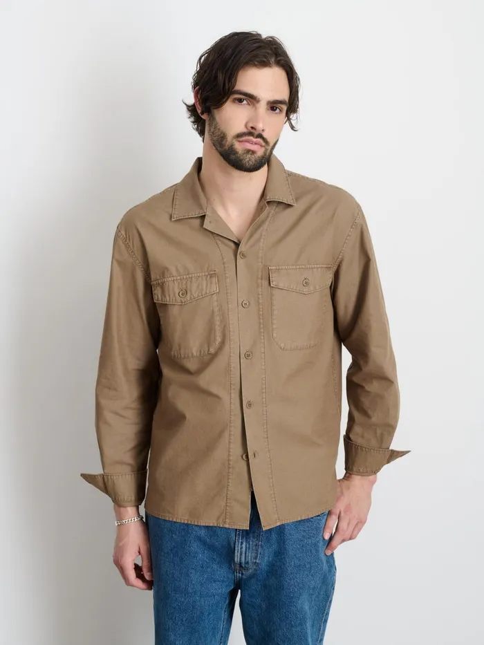 Alex Mill Shirts Men Field Shirt In Crosshatch Cotton Petrified Oak