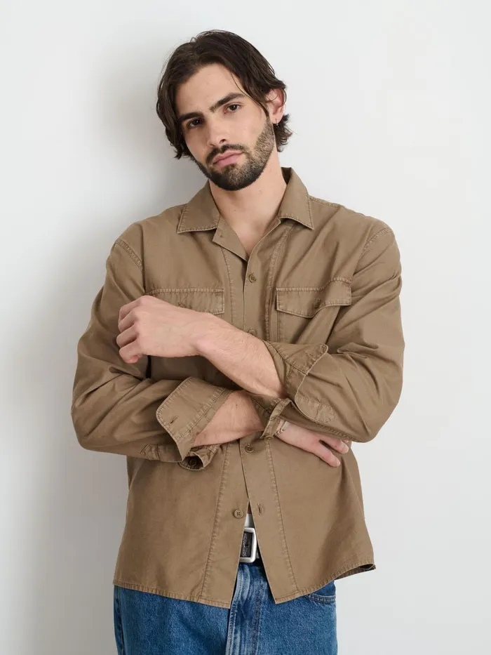 Alex Mill Shirts Men Field Shirt In Crosshatch Cotton Petrified Oak