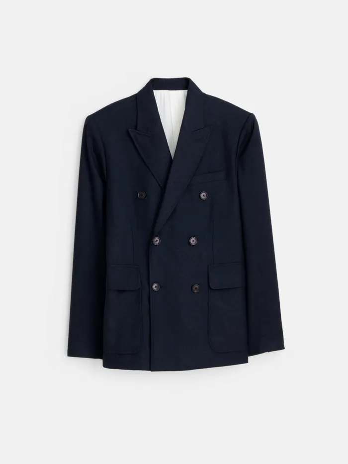 Alex Mill Suiting Blazers Men Henry Double Breasted Blazer In Wool Flannel Navy