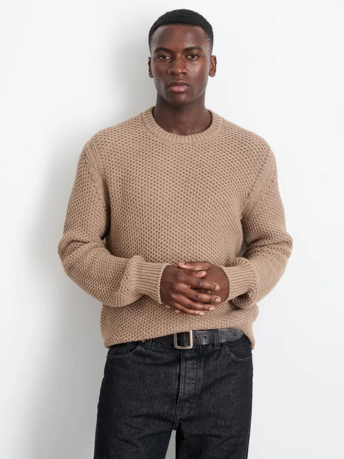 Alex Mill Sweaters Sweatshirts Men Benji Crewneck Sweater Heather Camel