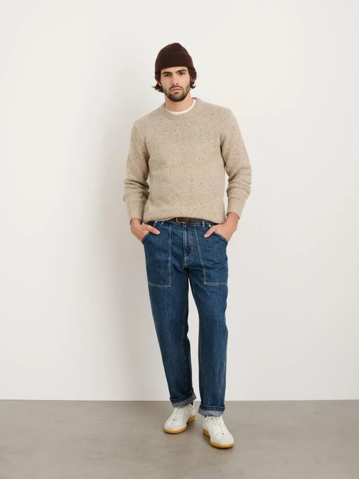 Alex Mill Sweaters Sweatshirts Men Donegal Crewneck Sweater Oatmeal