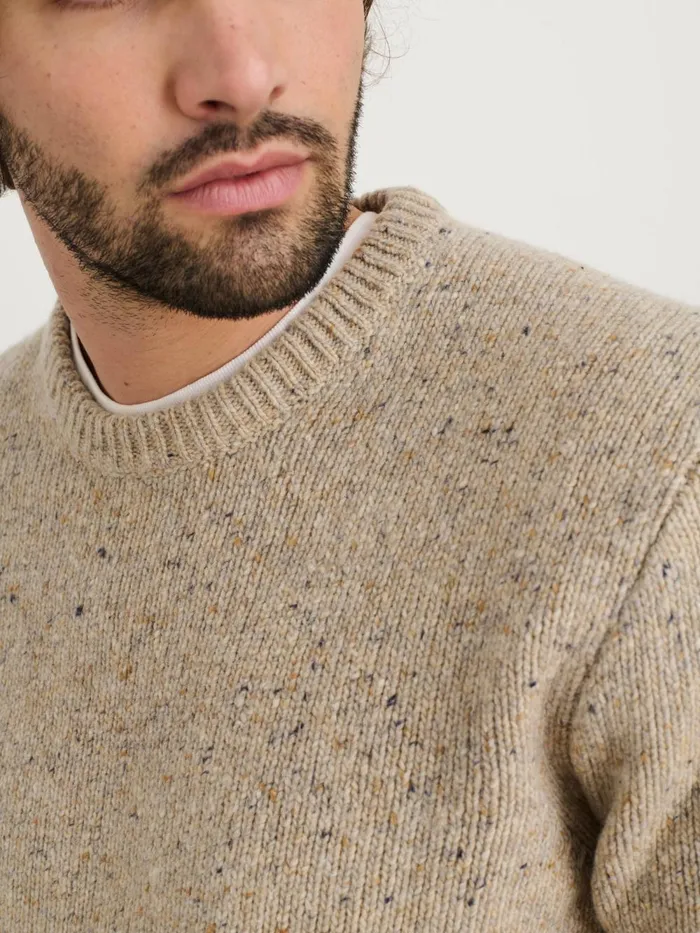 Alex Mill Sweaters Sweatshirts Men Donegal Crewneck Sweater Oatmeal