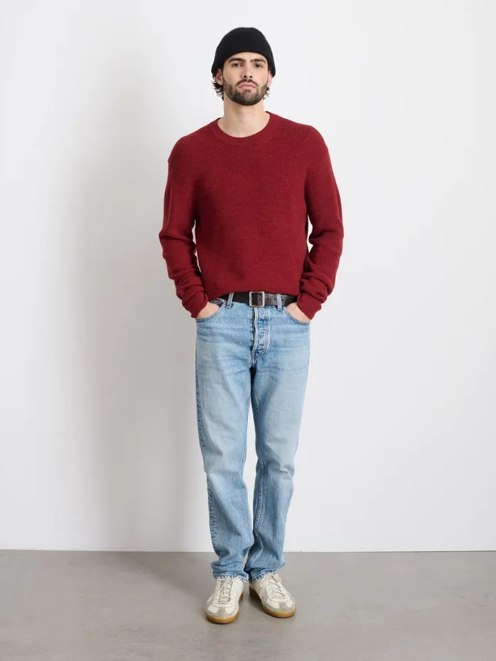 Alex Mill Sweaters Sweatshirts Men Hank Crewneck Sweater In Wool Heather Amber Alex Mill Sweaters Sweatshirts Men Hank Crewneck Sweater In Wool Heather Amber