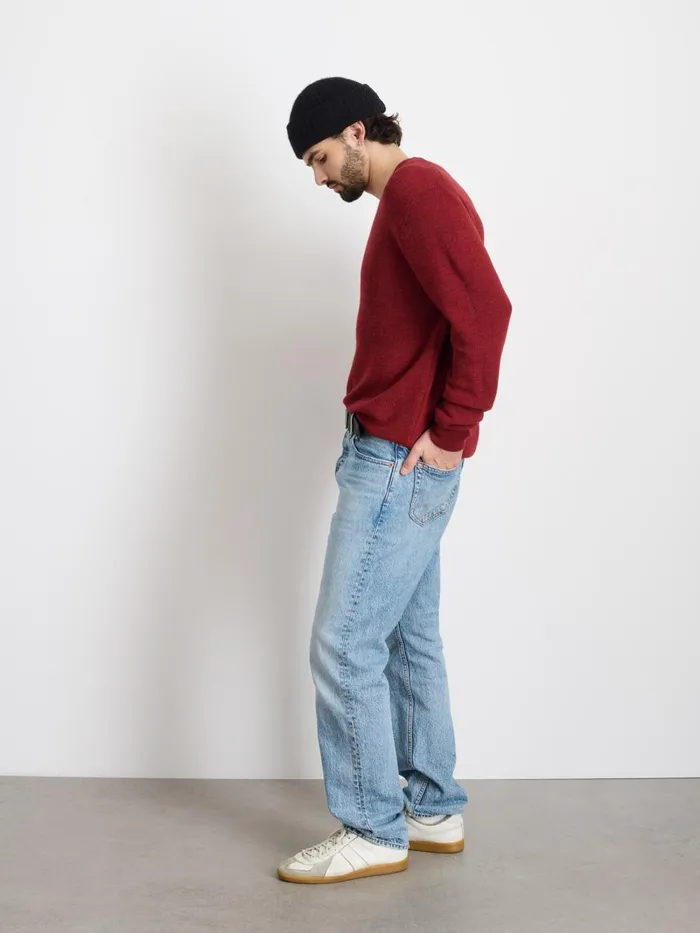 Alex Mill Sweaters Sweatshirts Men Hank Crewneck Sweater In Wool Heather Amber Alex Mill Sweaters Sweatshirts Men Hank Crewneck Sweater In Wool Heather Amber
