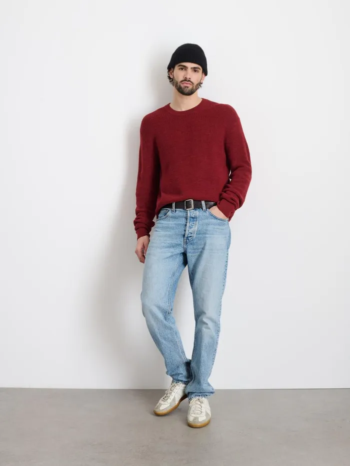Alex Mill Sweaters Sweatshirts Men Hank Crewneck Sweater In Wool Heather Amber Alex Mill Sweaters Sweatshirts Men Hank Crewneck Sweater In Wool Heather Amber