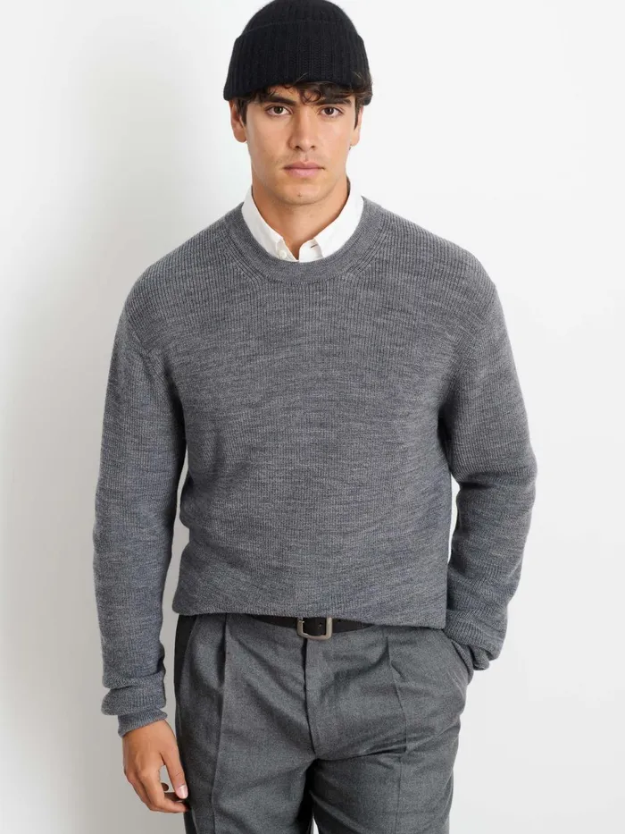 Alex Mill Sweaters Sweatshirts Men Hank Crewneck Sweater In Wool Heather Grey Alex Mill Sweaters Sweatshirts Men Hank Crewneck Sweater In Wool Heather Grey