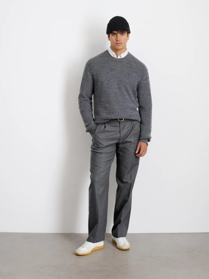 Alex Mill Sweaters Sweatshirts Men Hank Crewneck Sweater In Wool Heather Grey Alex Mill Sweaters Sweatshirts Men Hank Crewneck Sweater In Wool Heather Grey