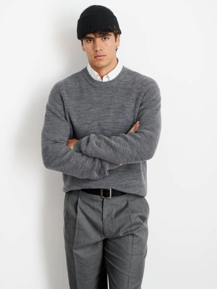 Alex Mill Sweaters Sweatshirts Men Hank Crewneck Sweater In Wool Heather Grey Alex Mill Sweaters Sweatshirts Men Hank Crewneck Sweater In Wool Heather Grey