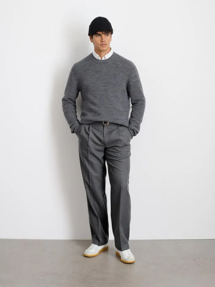 Alex Mill Sweaters Sweatshirts Men Hank Crewneck Sweater In Wool Heather Grey Alex Mill Sweaters Sweatshirts Men Hank Crewneck Sweater In Wool Heather Grey
