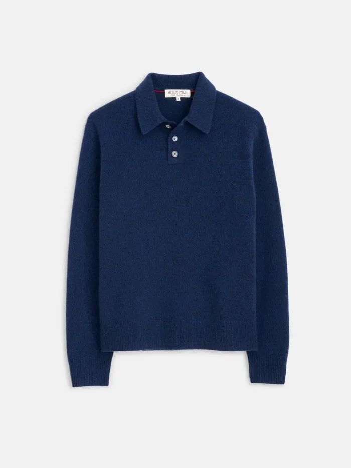 Alex Mill Sweaters Sweatshirts Men Jacob Polo Sweater In Cashmere Heather Navy