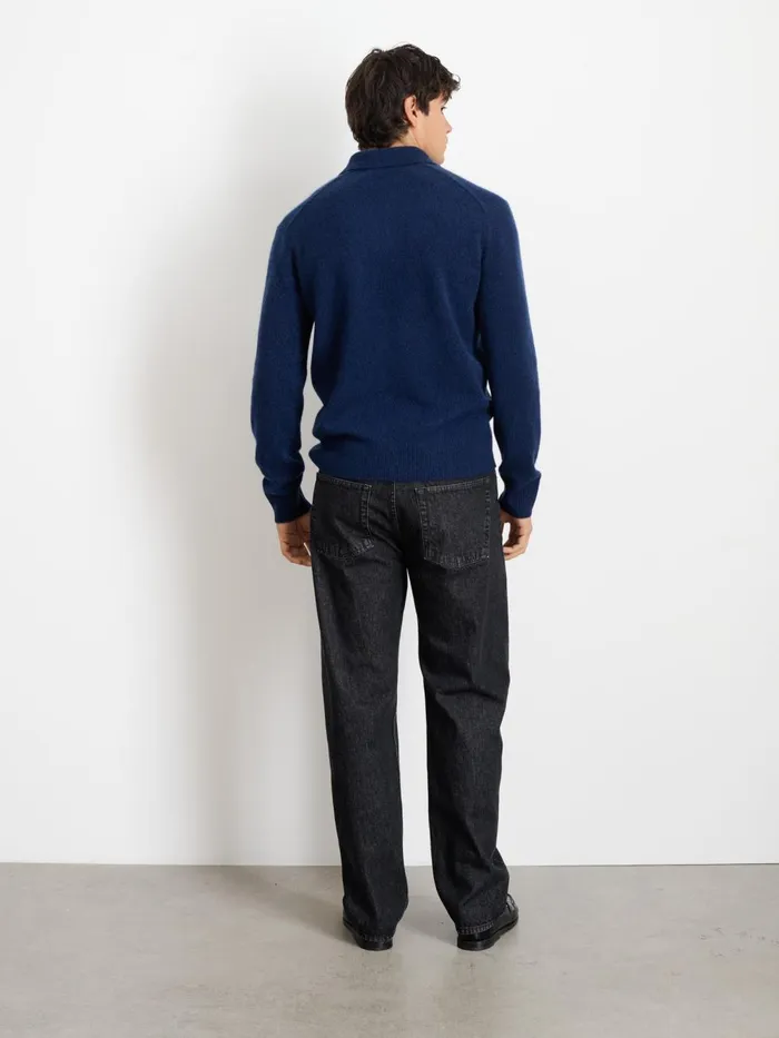 Alex Mill Sweaters Sweatshirts Men Jacob Polo Sweater In Cashmere Heather Navy