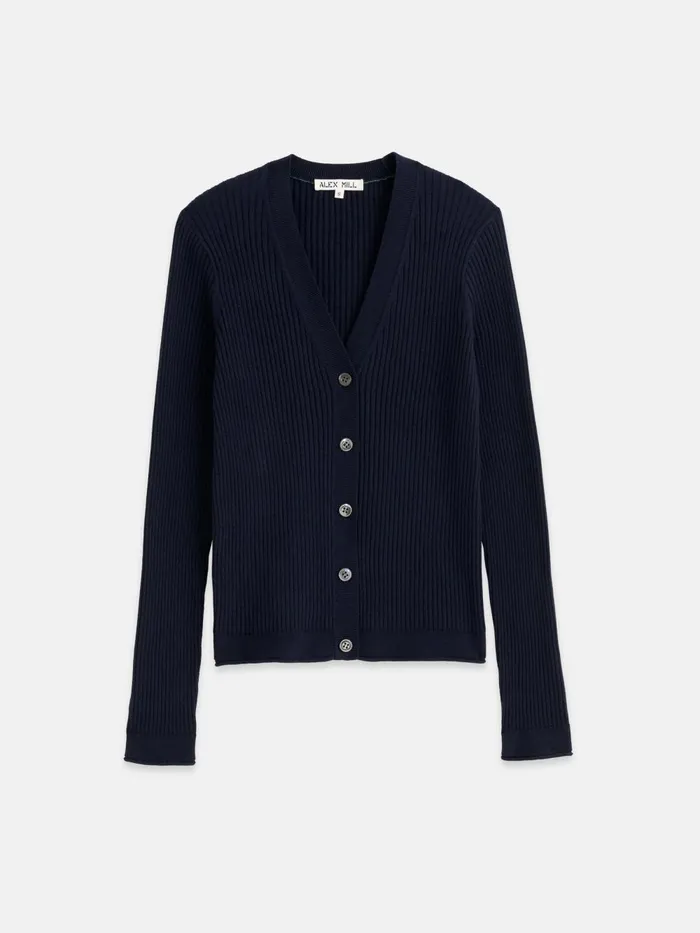 Alex Mill Sweaters Women VNeck Ribbed Cardigan Navy