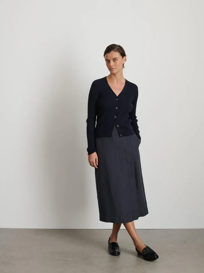 Alex Mill Sweaters Women VNeck Ribbed Cardigan Navy