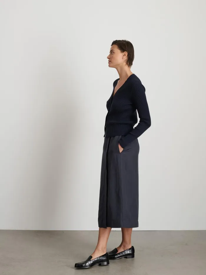 Alex Mill Sweaters Women VNeck Ribbed Cardigan Navy