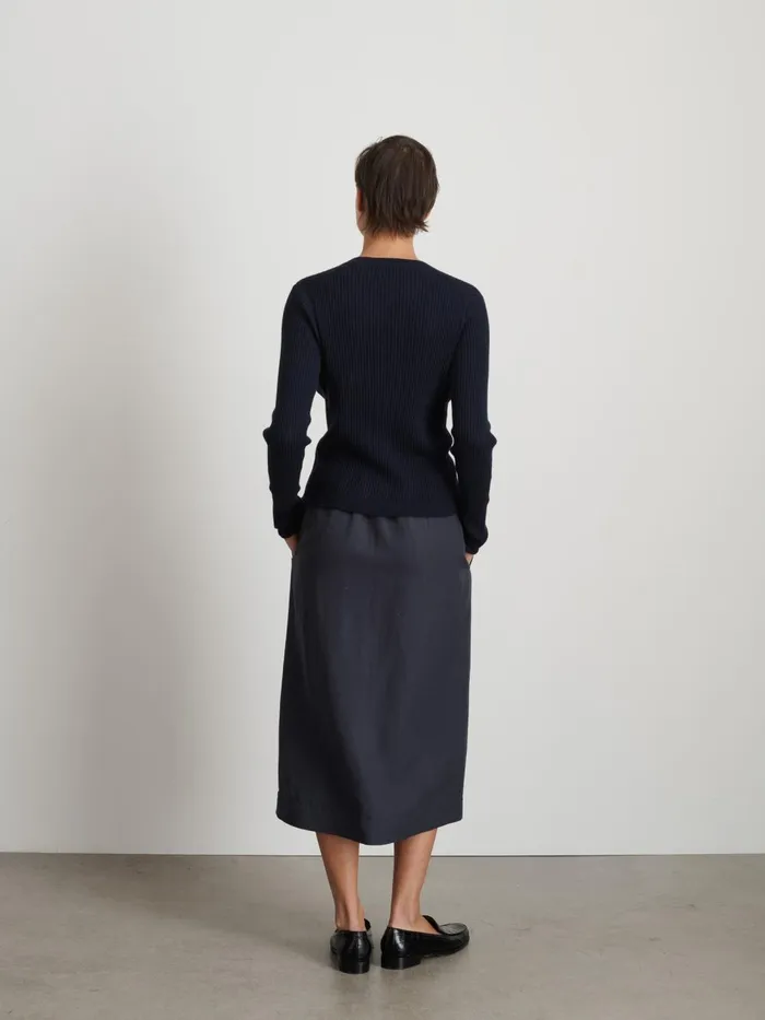Alex Mill Sweaters Women VNeck Ribbed Cardigan Navy