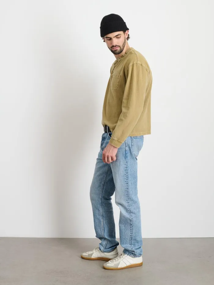 Alex Mill Tees Polos Men Alan Henley In Heavyweight Cotton Khaki