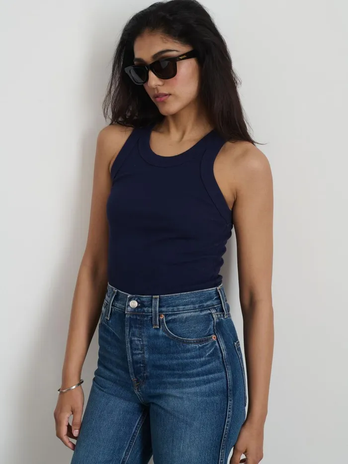 Alex Mill Tees Tanks Women Everyday Rib Tank Dark Navy