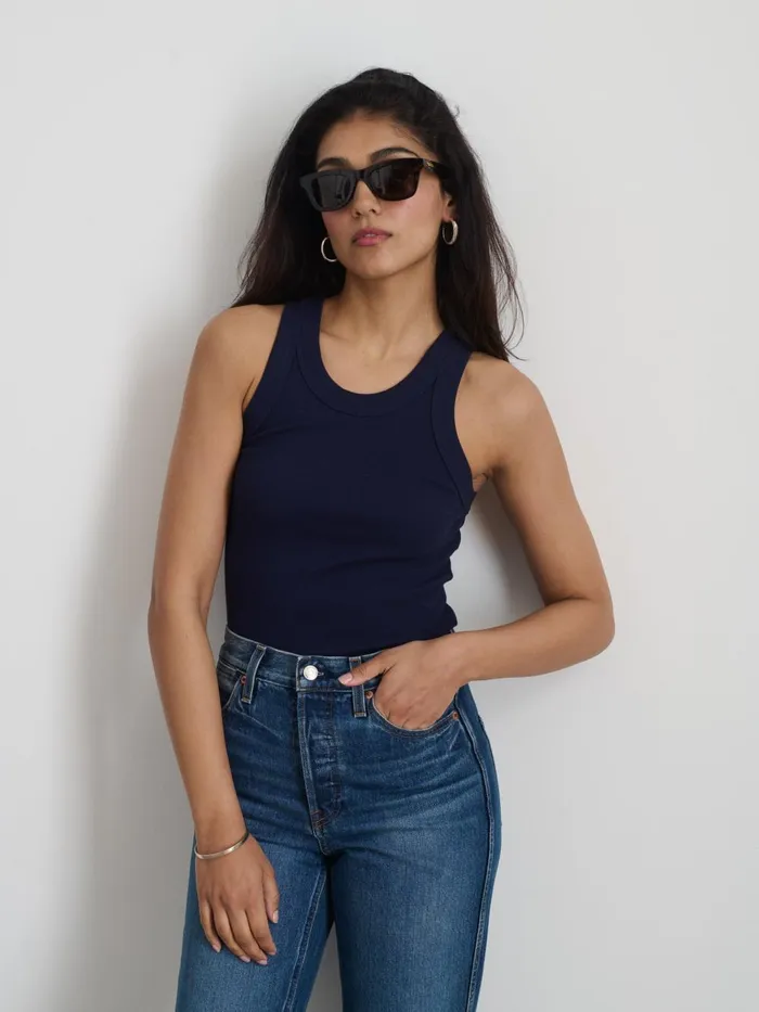 Alex Mill Tees Tanks Women Everyday Rib Tank Dark Navy