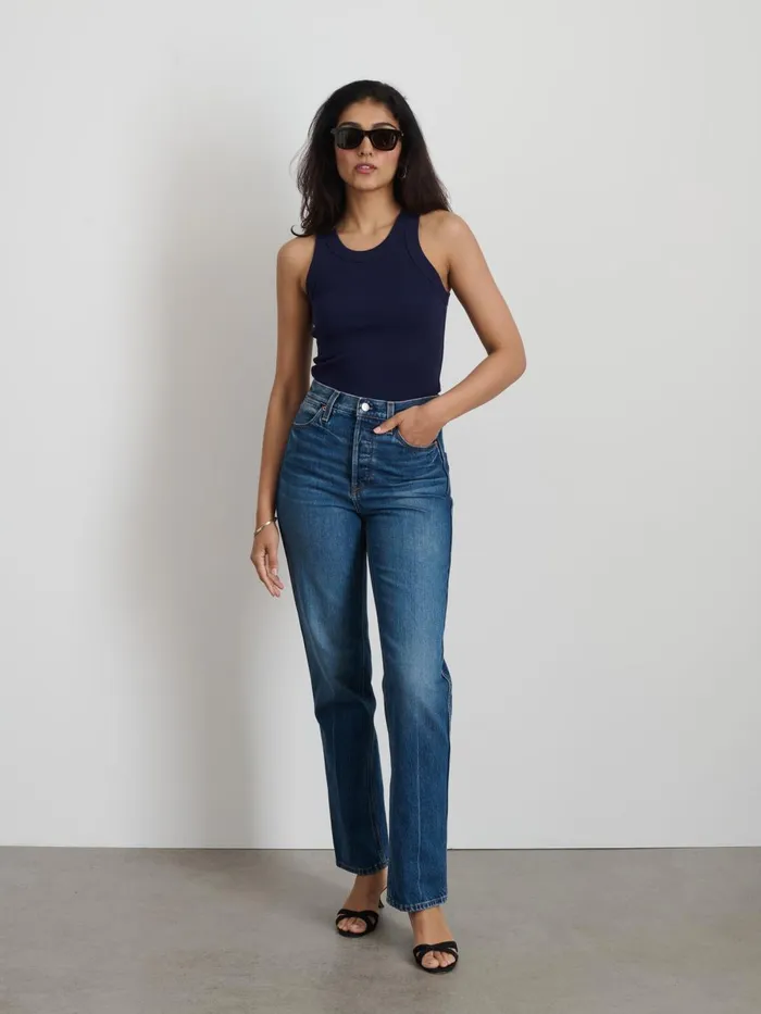 Alex Mill Tees Tanks Women Everyday Rib Tank Dark Navy