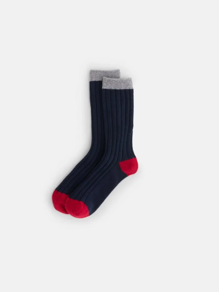 Alex Mill Women Cashmere Socks Navyredheather Grey