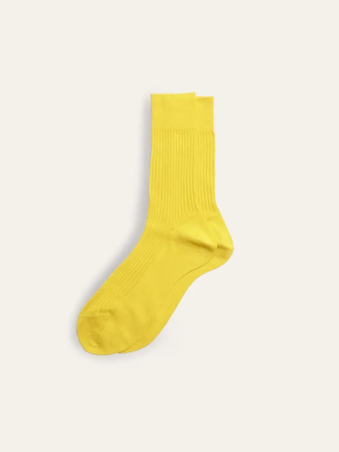 Alex Mill Women Maria La Rosa Bio Cotton Ribbed Socks Yellow