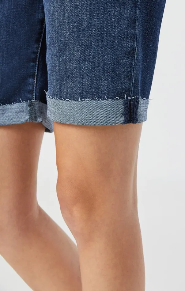 Alexis Shorts In Dark Frayed Hem Feather Blue Women Mavi Jeans Shorts