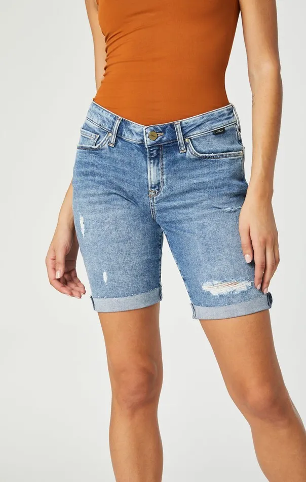 Alexis Shorts In Used Ripped and Fringe Vintage Women Mavi Jeans Shorts