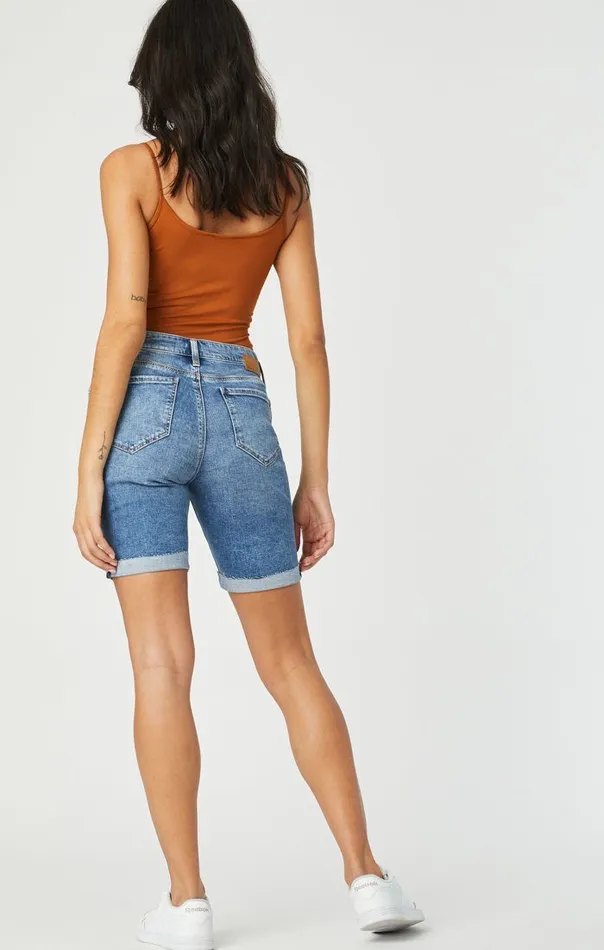 Alexis Shorts In Used Ripped and Fringe Vintage Women Mavi Jeans Shorts