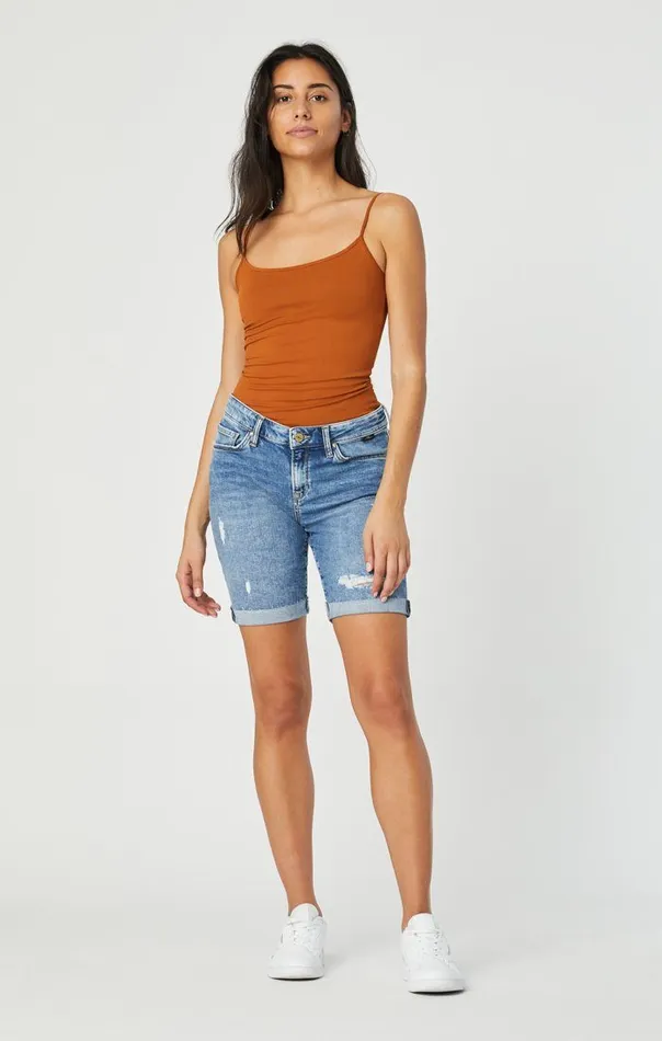 Alexis Shorts In Used Ripped and Fringe Vintage Women Mavi Jeans Shorts