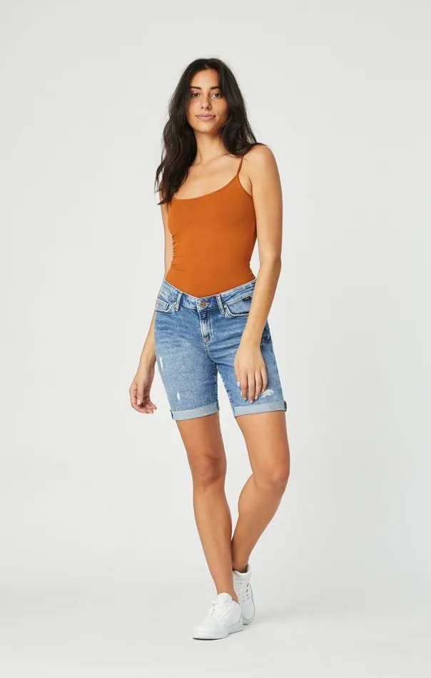 Alexis Shorts In Used Ripped and Fringe Vintage Women Mavi Jeans Shorts